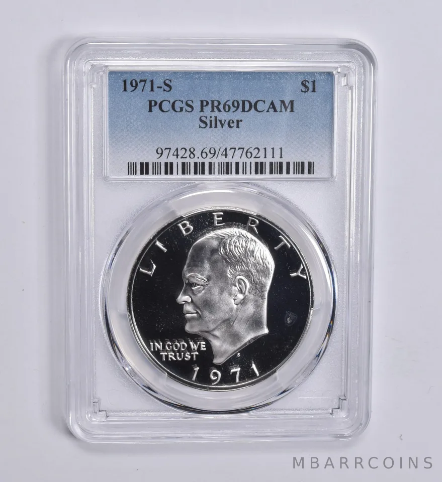 1971-S Eisenhower $1 Silver PR69 DCAM PCGS Blue Label