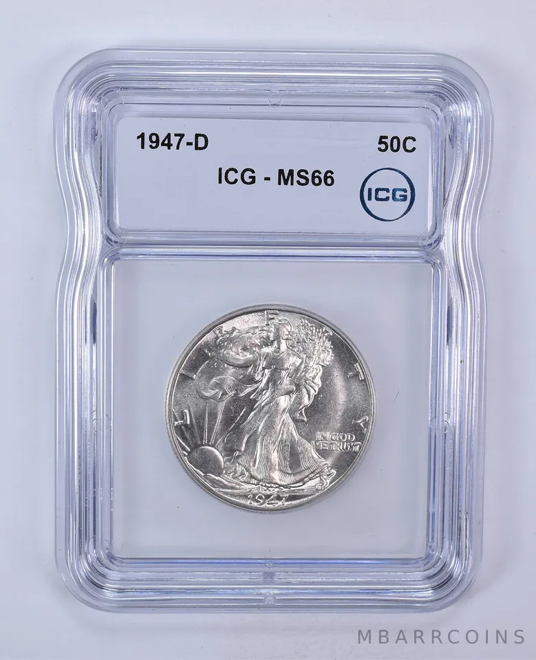 1947-D Walking Liberty Half Dollar MS66 ICG