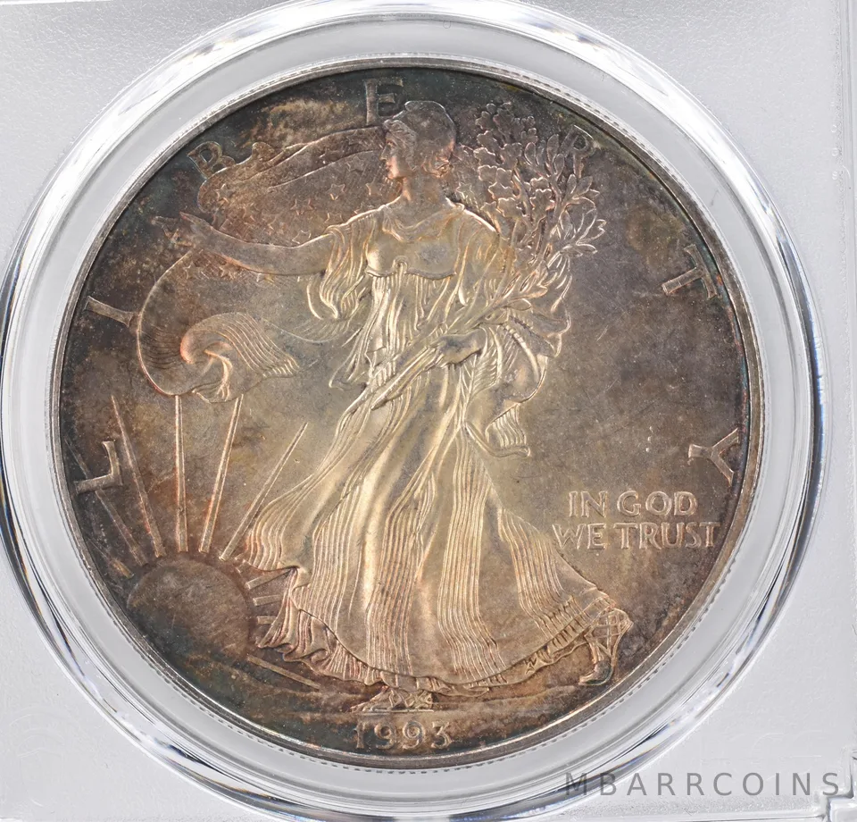 1993 American Silver Eagle MS68 PCGS Beautiful Tone *1246