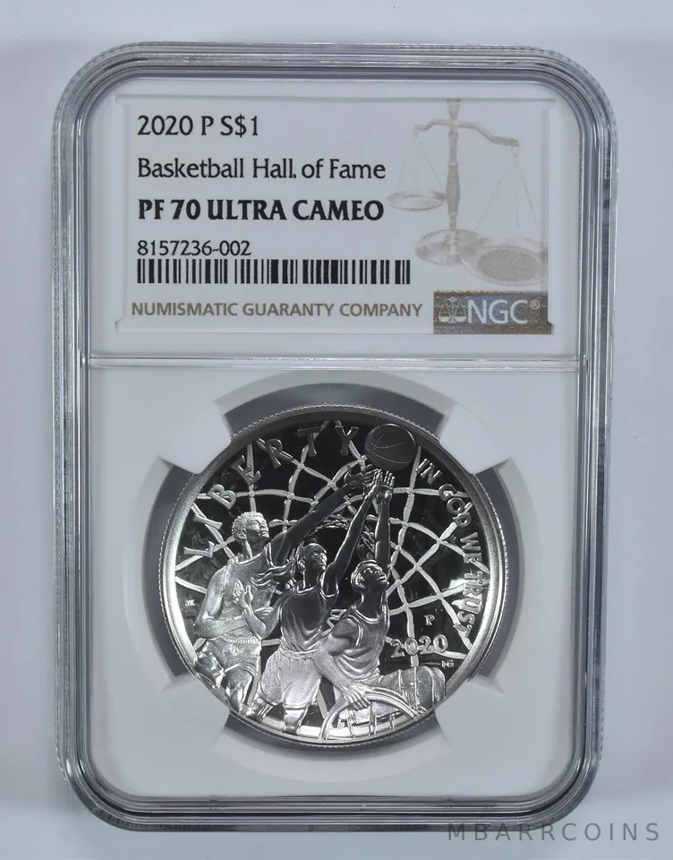 2020-P Basketball Hall Of Fame Commemorative Dollar PF70 UCAM NGC