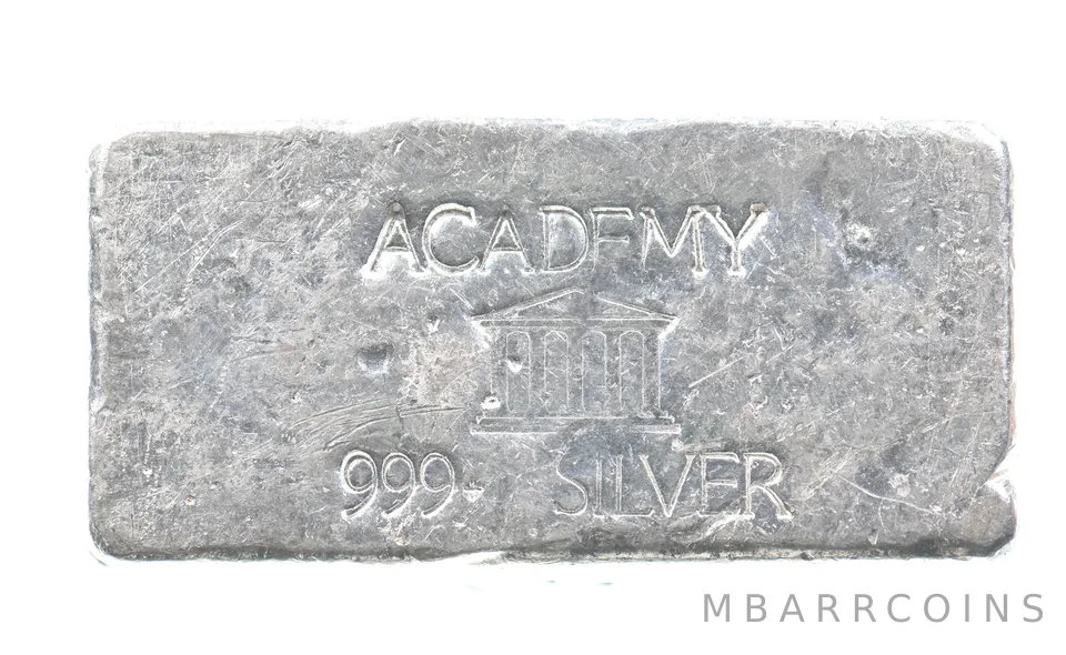 4.96 Troy Oz Silver Bar Academy Vintage Poured Loaf CSRCO Odd *2933