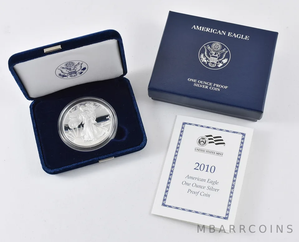 2010-W American Silver Eagle PROOF 1 Oz Silver - Coin & Box & COA