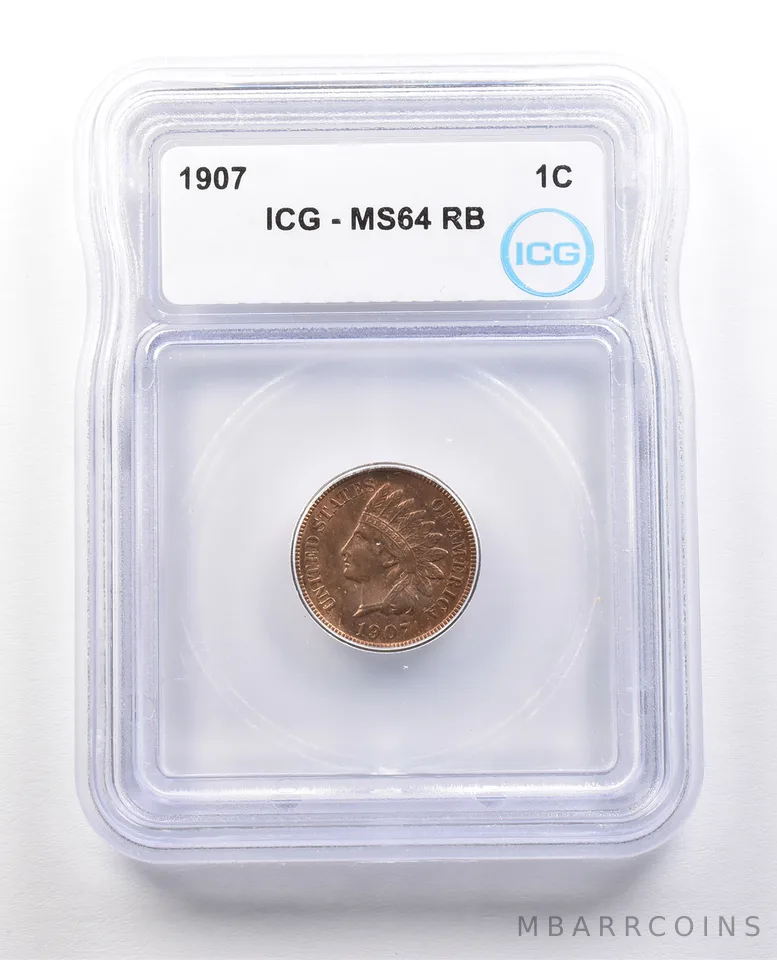 1907 Indian Head Cent MS64 RB ICG *1385