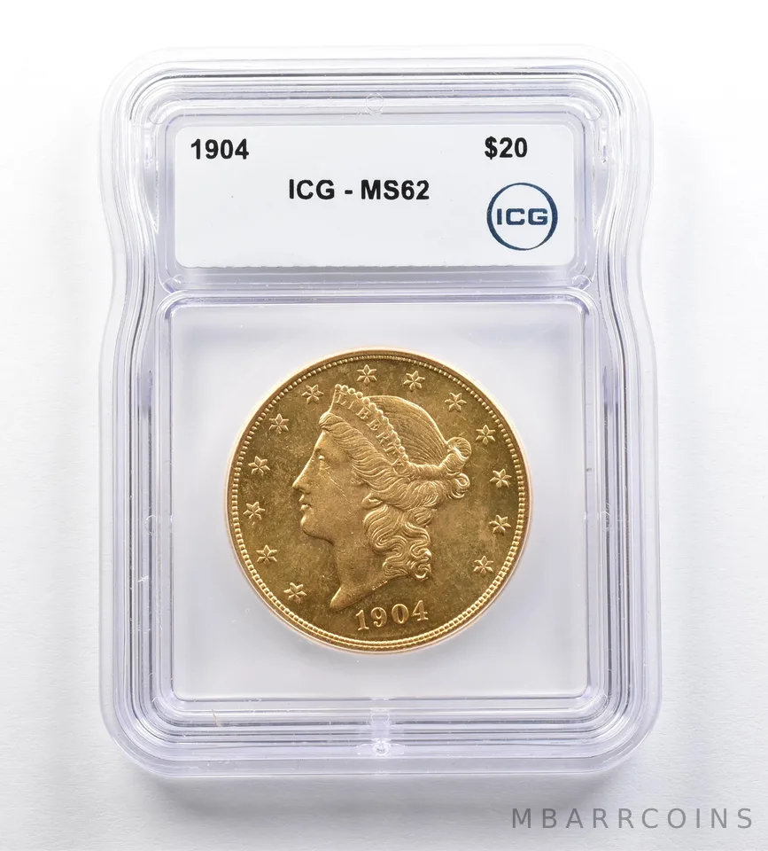 1904 $20 Liberty Head Gold Double Eagle MS62 ICG *0394