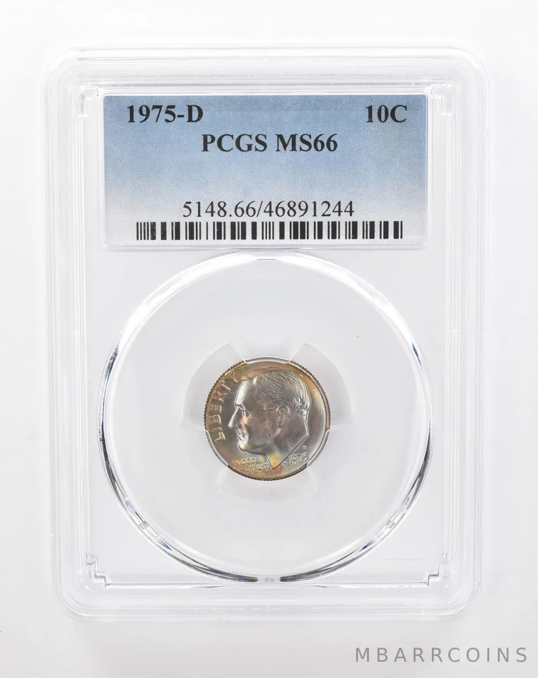 1975-D Roosevelt Dime MS66 PCGS Beautiful Tone *2900