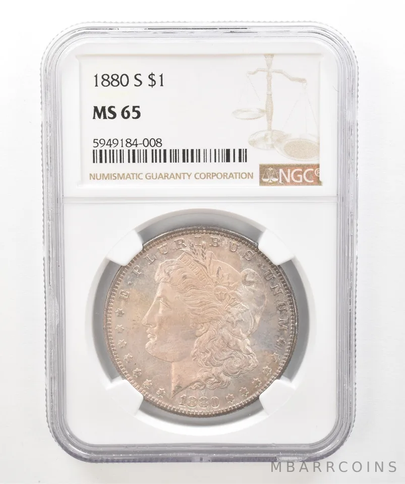 1880-S Morgan Silver Dollar MS65 NGC Beautiful Tone a5192