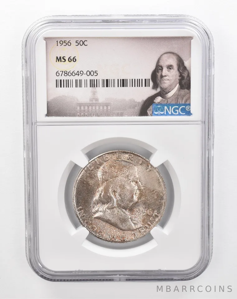 1956 Franklin Half Dollar MS66 NGC Beautiful Tone *2851