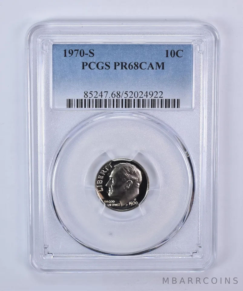 1970-S Roosevelt Dime PR68 CAM PCGS Blue Label