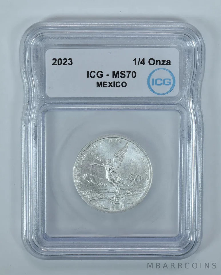 2023 Mo Mexico 1/4 Onza Silver Libertad MS70 ICG