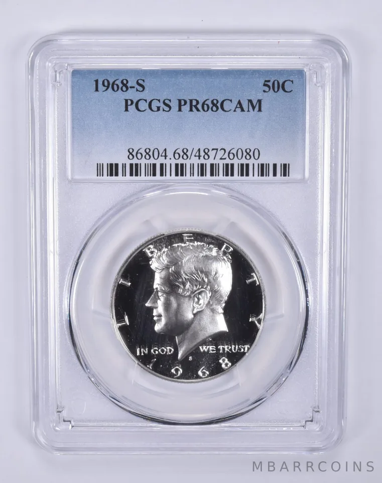 1968-S Kennedy Half Dollar PR68 CAM PCGS Blue Label