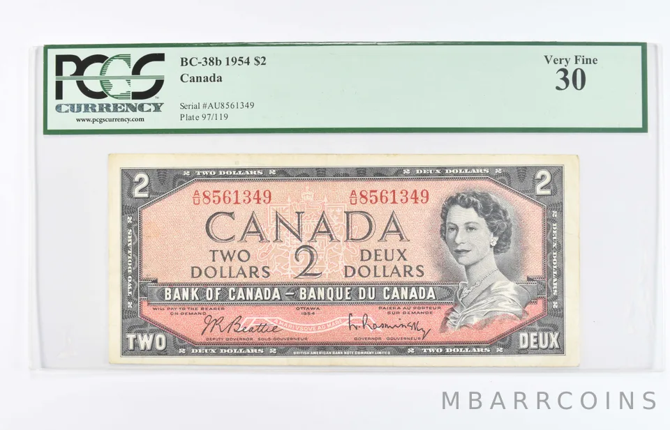 1954 $2 Canada - BC-38b Graded PCGS - 30 Very Fine a8060