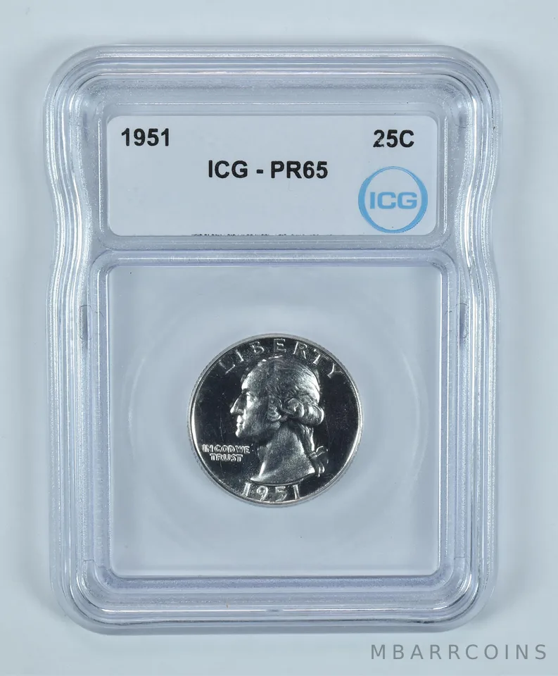 1951 Washington Quarter Silver PR65 ICG