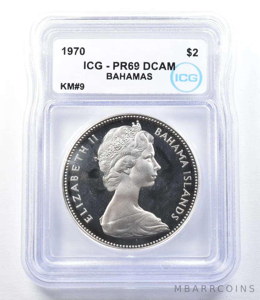 1970 Bahamas 2 Dollars KM#9 PR69 DCAM ICG *8889