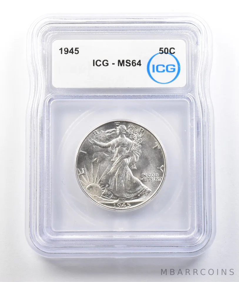 1945 Walking Liberty Half Dollar MS64 ICG *0393
