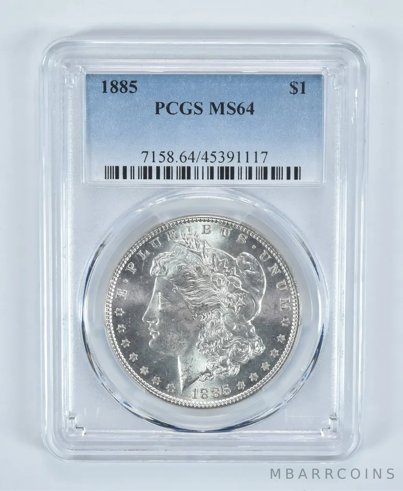 1885 Morgan Silver Dollar MS64 PCGS Blue Label