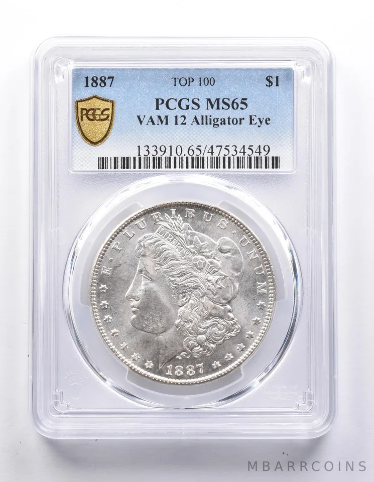 MS65 1887 Morgan Silver Dollar VAM 12 Alligator Eye Top 100 PCGS *7646