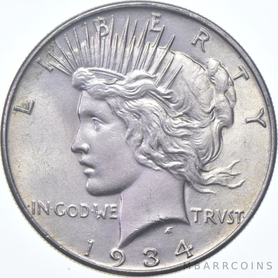 1934 Peace Silver Dollar - Wiped *0224
