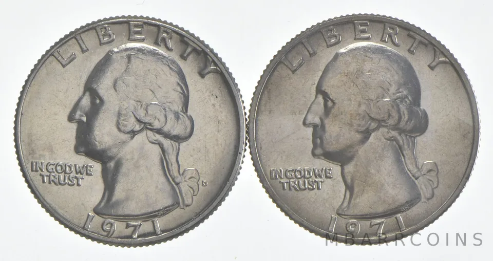 1971 P+D Washington Quarter Clad Unc Bundle
