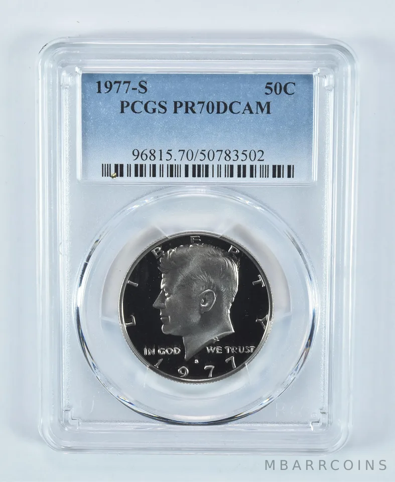 1977-S Kennedy Half Dollar PR70 DCAM PCGS Blue Label