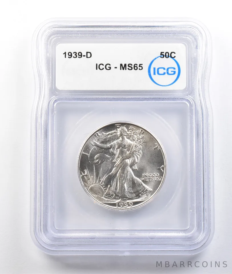 1939-D Walking Liberty Half Dollar MS65 ICG *0384