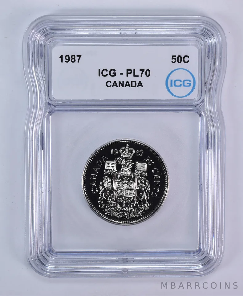 1987 Canada 50 Cents PL70 ICG