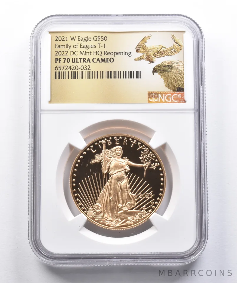 PF70 2021-W $50 American Gold Eagle T-1 2022 DC Mint HQ NGC *4257