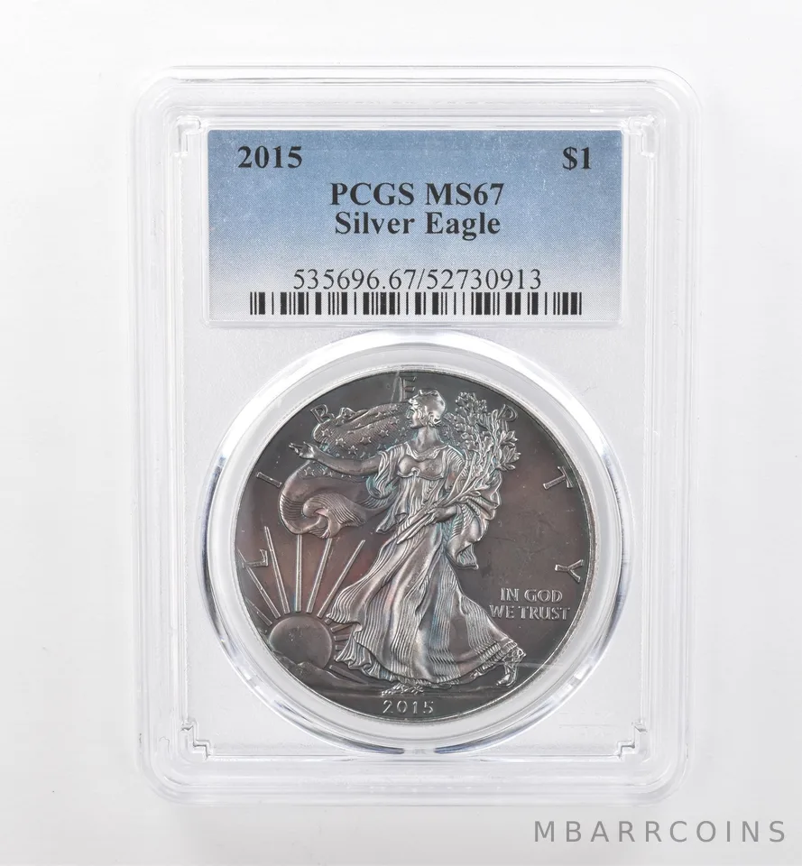 2015 American Silver Eagle MS67 PCGS Beautiful Tone *1968