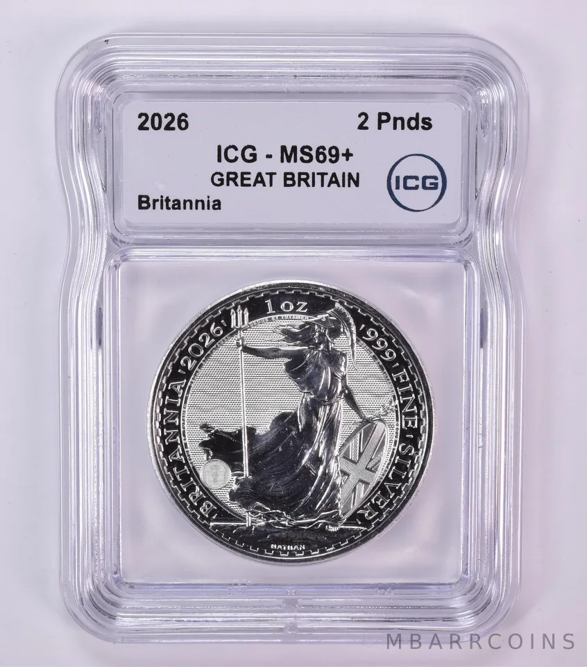2026 Great Britain 2 Pound Silver Britannia MS69+ ICG