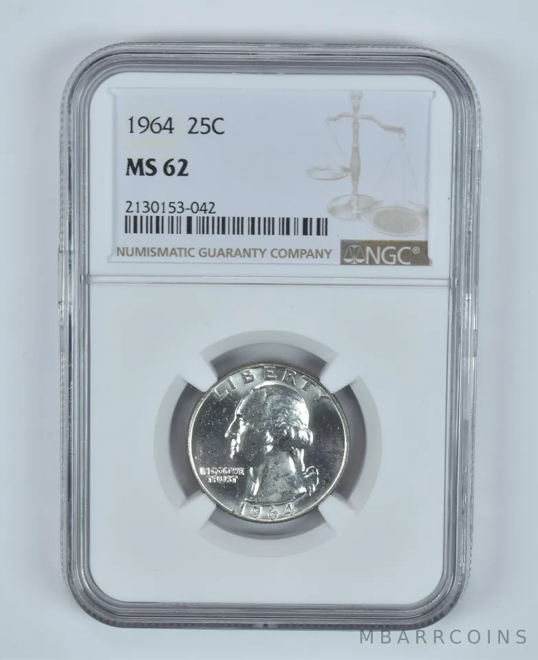 MS62 1964 Washington Quarter NGC - Beautiful TONE *5679