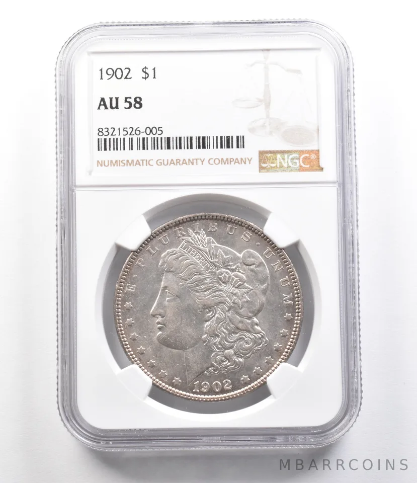 1902 Morgan Silver Dollar AU58 NGC *2598