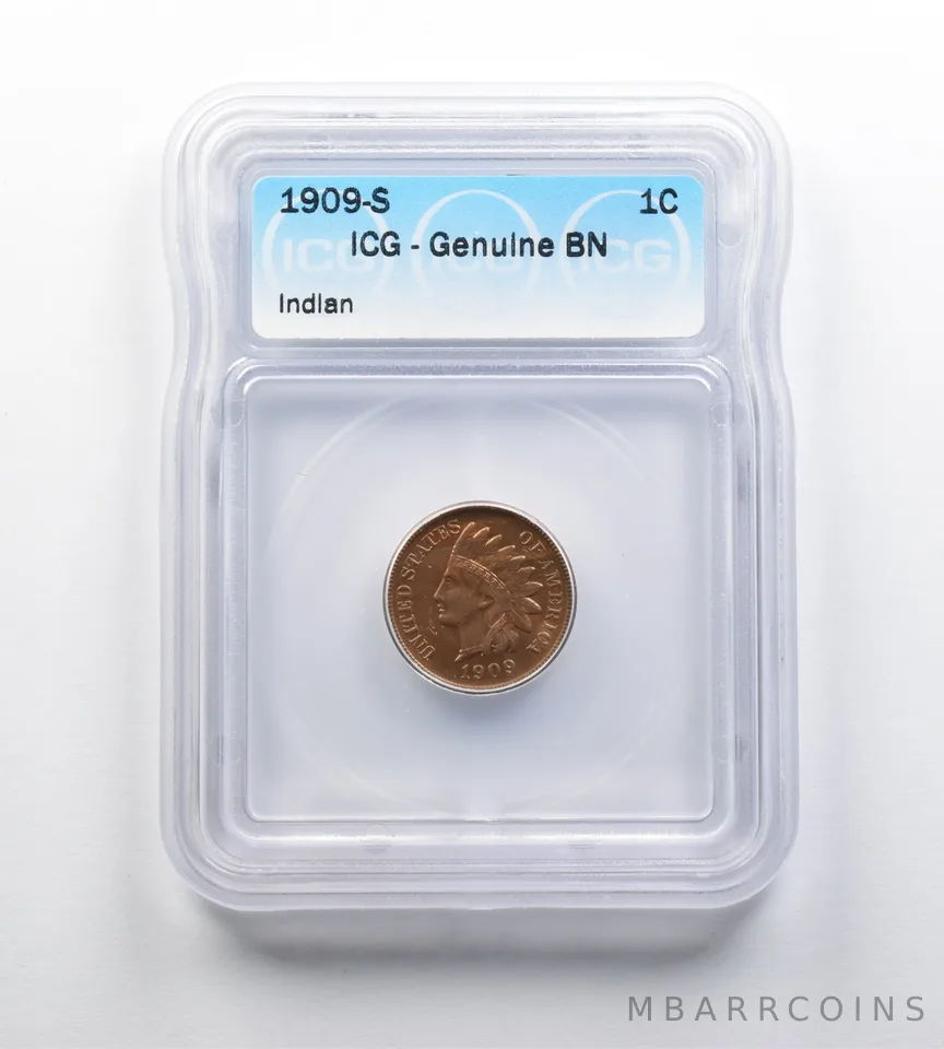 Genuine BN 1909-S Indian Head Cent ICG *0200