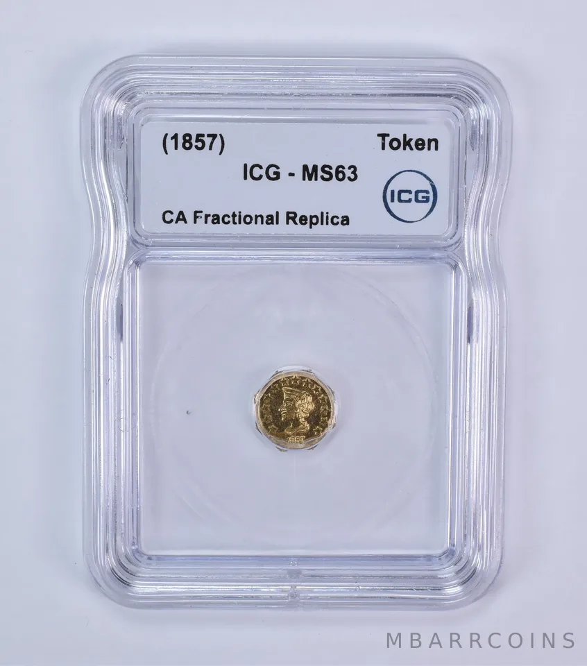 (1857) California Fractional Gold Token Liberty Head 1/2 Dollar MS63 ICG *7938