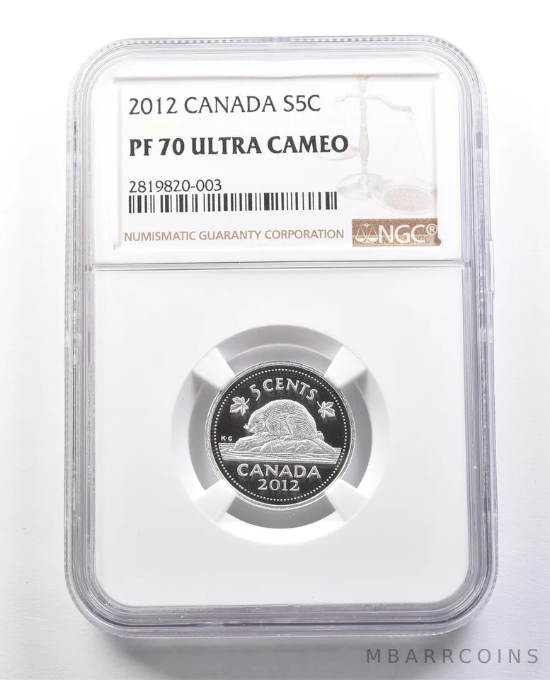 2012 Canada 5 Cents Silver PF70 UCAM NGC *0011