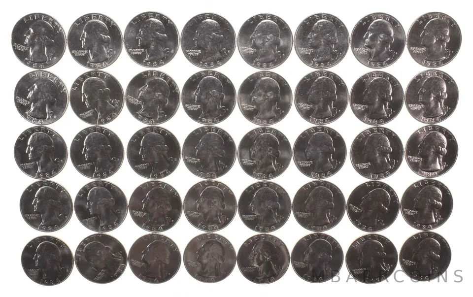 Lot (40) 1984-P Washington Quarter Clad Unc Roll
