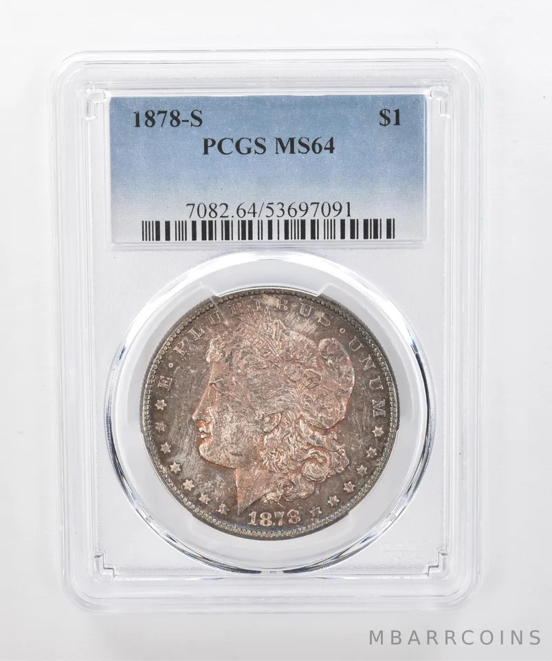 1878-S Morgan Silver Dollar MS64 PCGS Beautiful Tone *1497