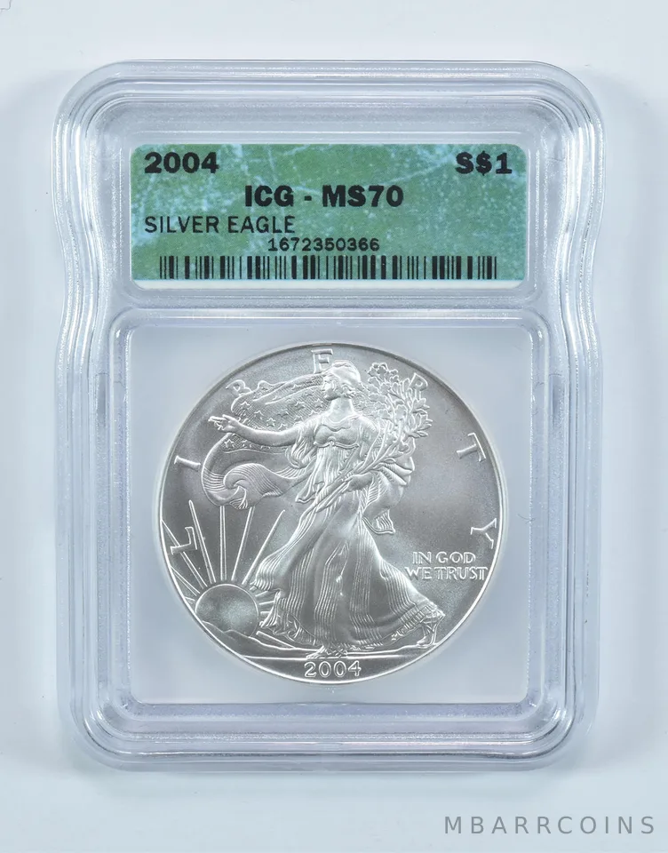 2004 American Silver Eagle MS70 ICG