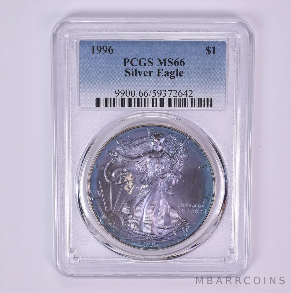 1996 American Silver Eagle MS66 PCGS Beautiful Tone *1492