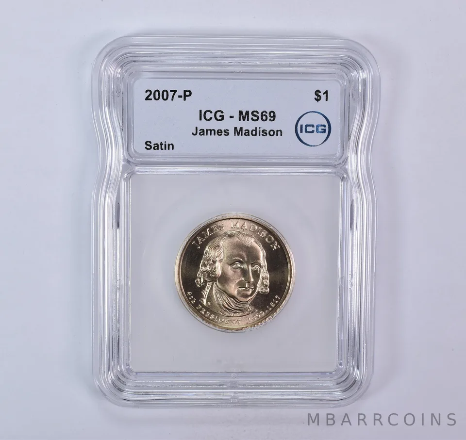 2007-P Presidential $1 James Madison SMS Satin MS69 ICG