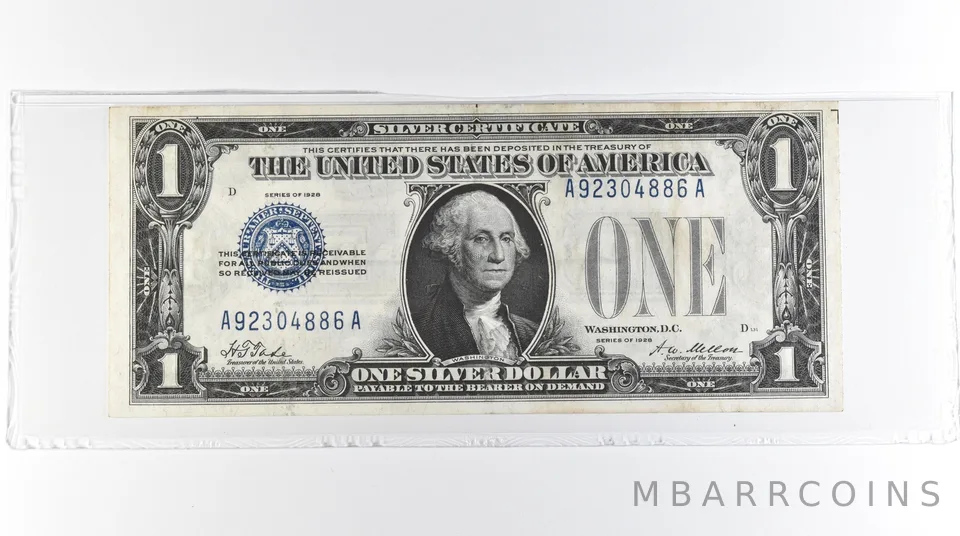 1928 $1 Silver Certificate Blue Seal *7065