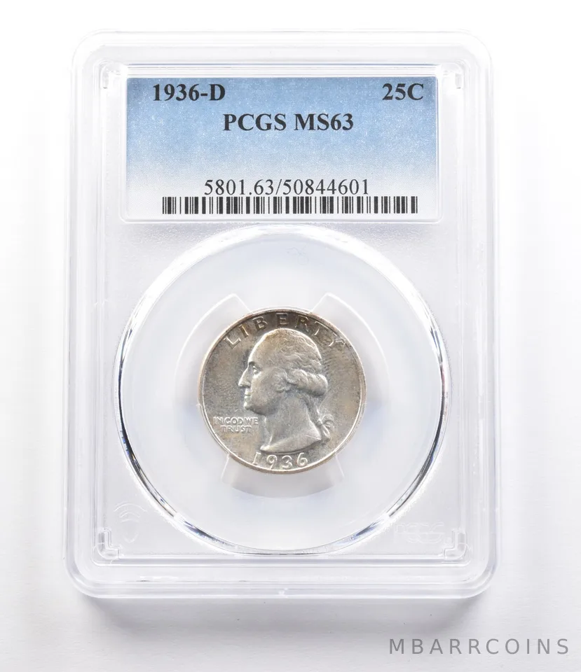 1936-D Washington Quarter MS63 PCGS a2677