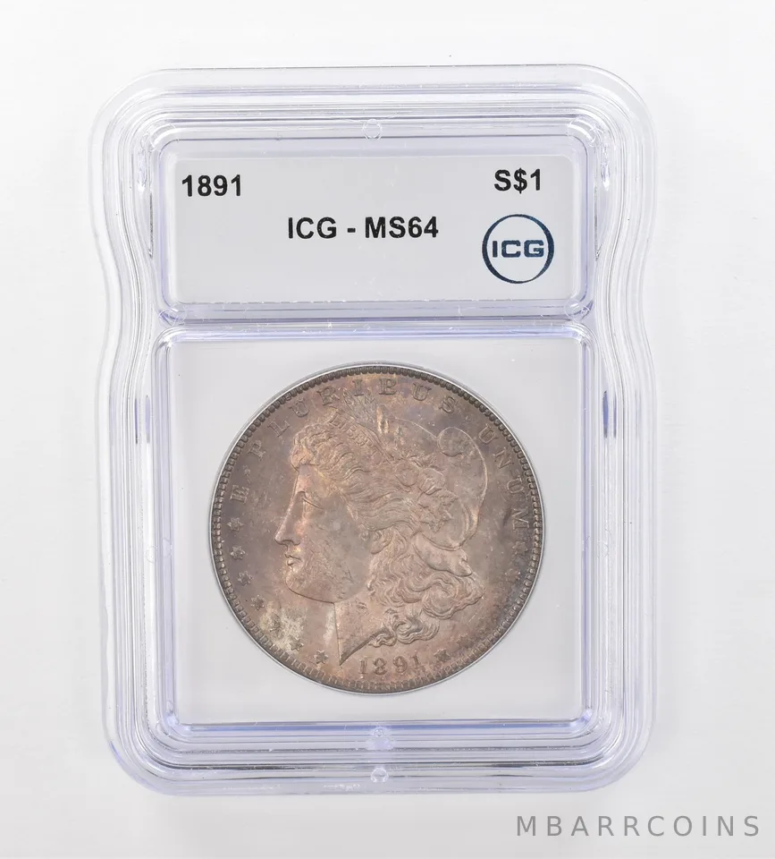 1891 Morgan Silver Dollar MS64 ICG Beautiful Tone *0997