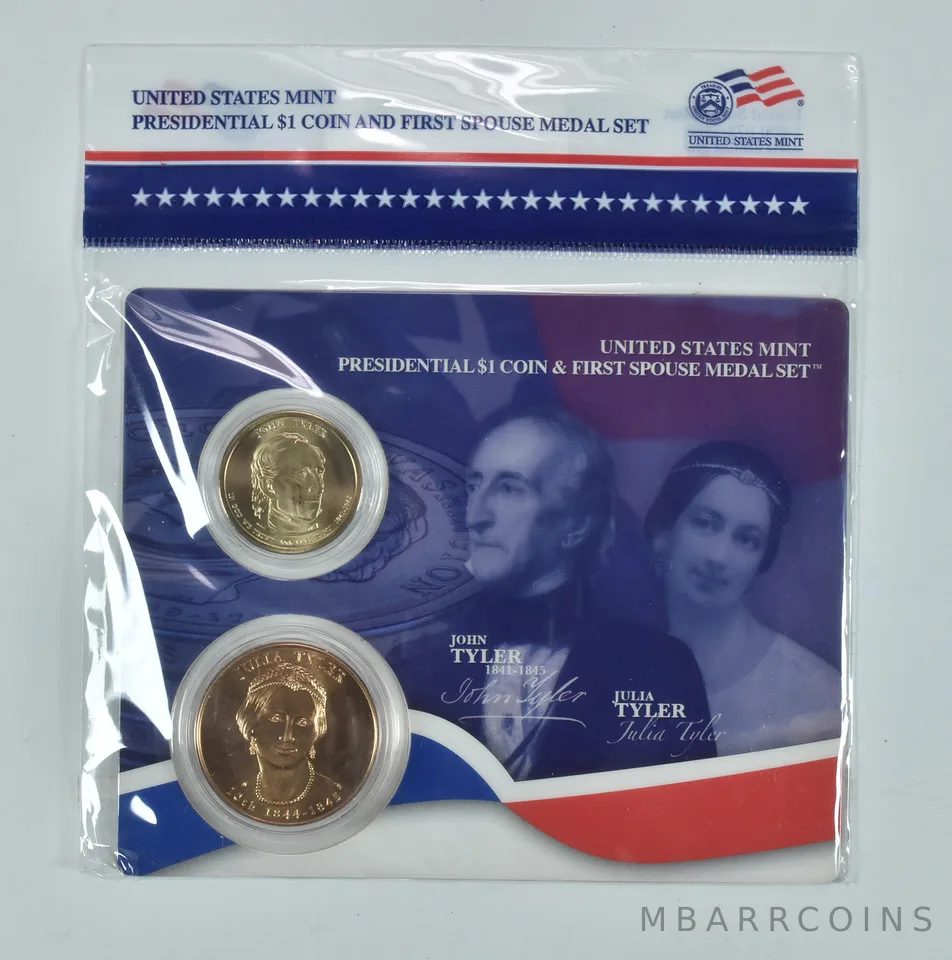 2009 Presidential $1 & First Spouse Medal Set - John & Julia Tyler