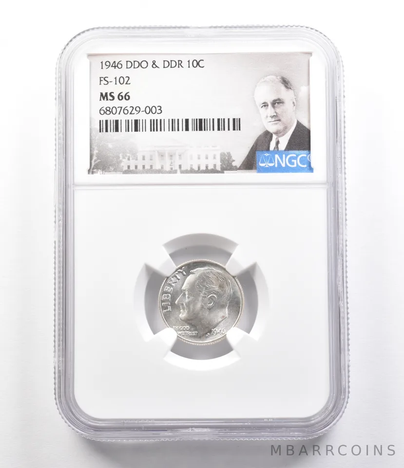 1946 DDO & DDR Roosevelt Dime FS-102 MS66 NGC *2596