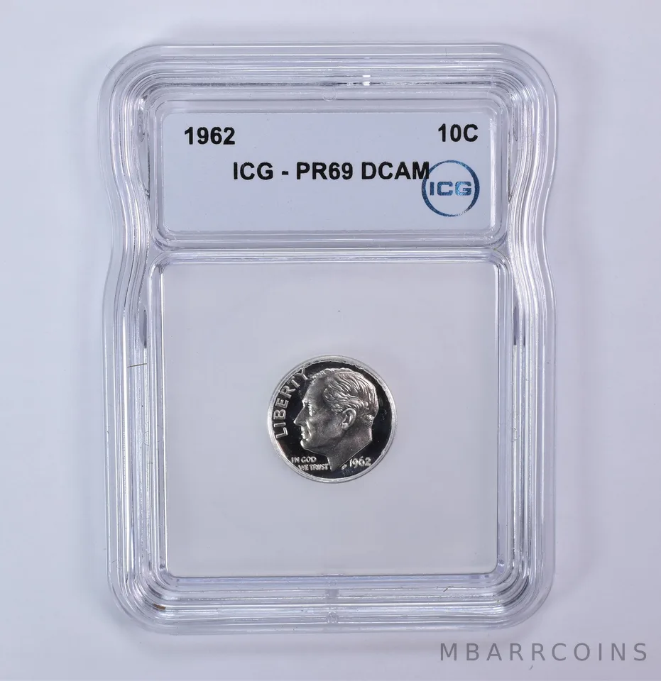 1962 Roosevelt Dime PR69 DCAM ICG