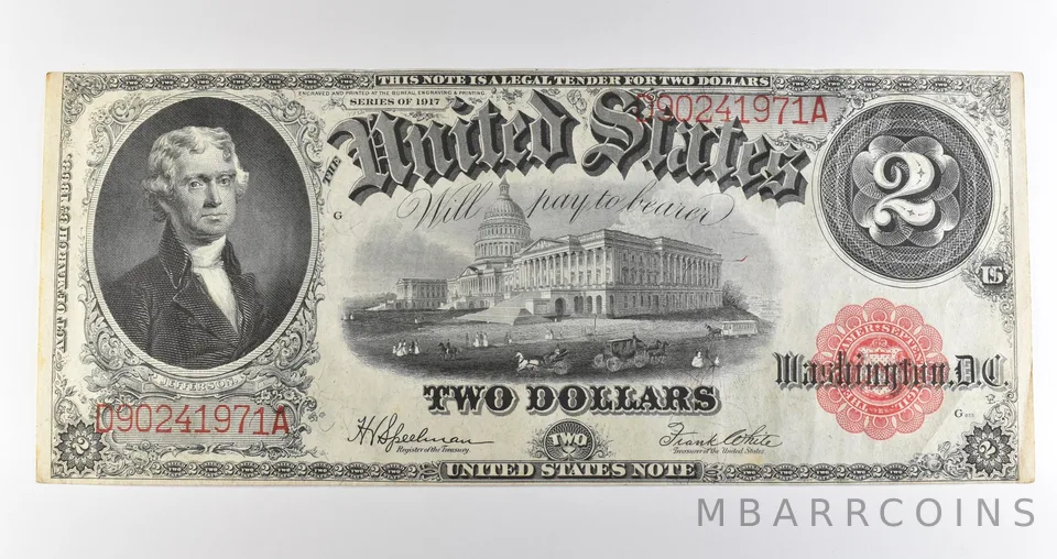 1917 $2 Legal Tender Large Note Red Seal *3560