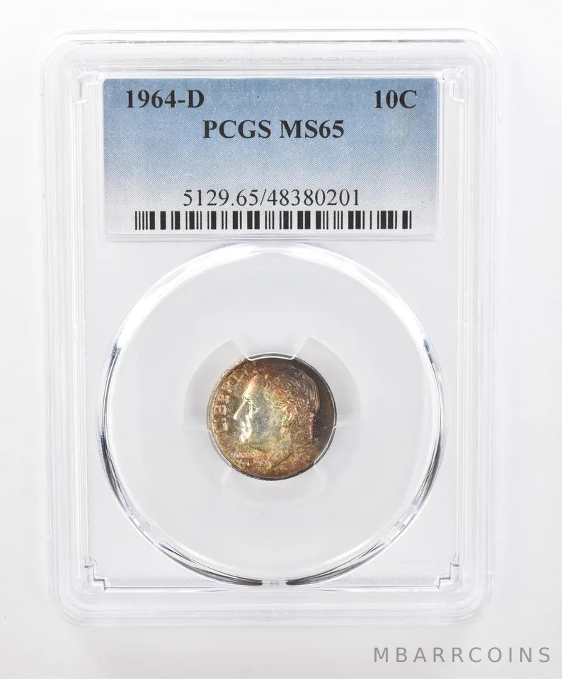 1964-D Roosevelt Dime MS65 PCGS Beautiful Tone *2742