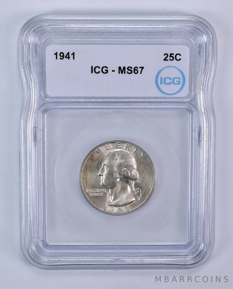1941 Washington Quarter MS67 ICG
