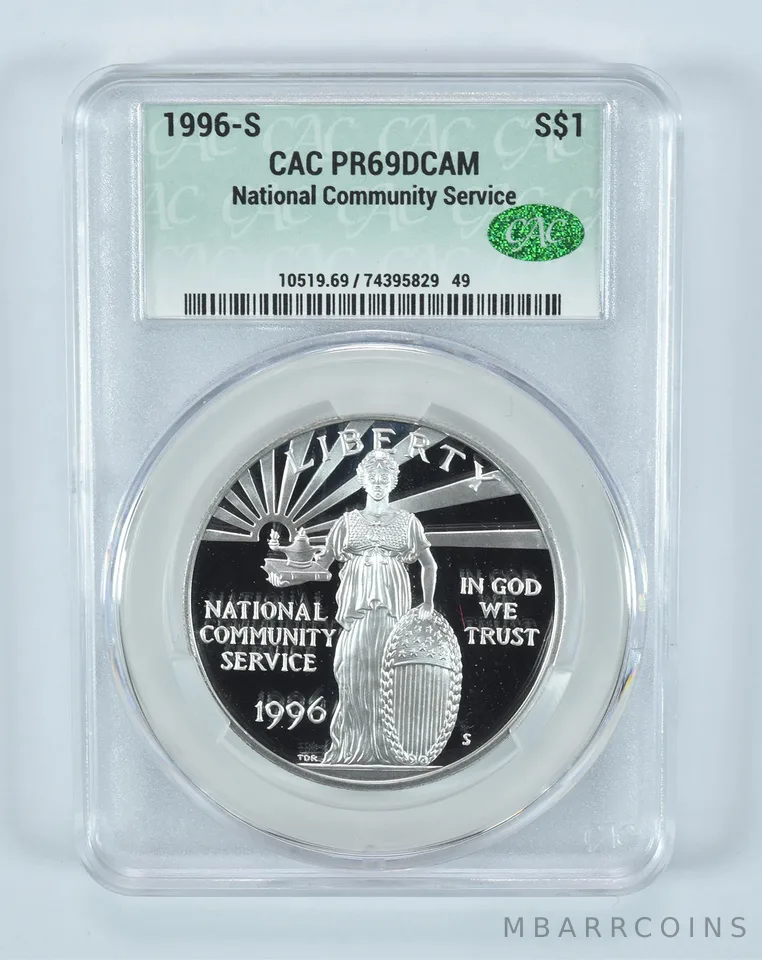1996-S Community Service Commemorative Silver Dollar PR69 DCAM CAC CACg