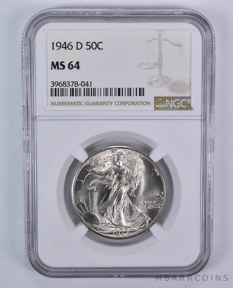 1946-D Walking Liberty Half Dollar MS64 NGC Brown Label