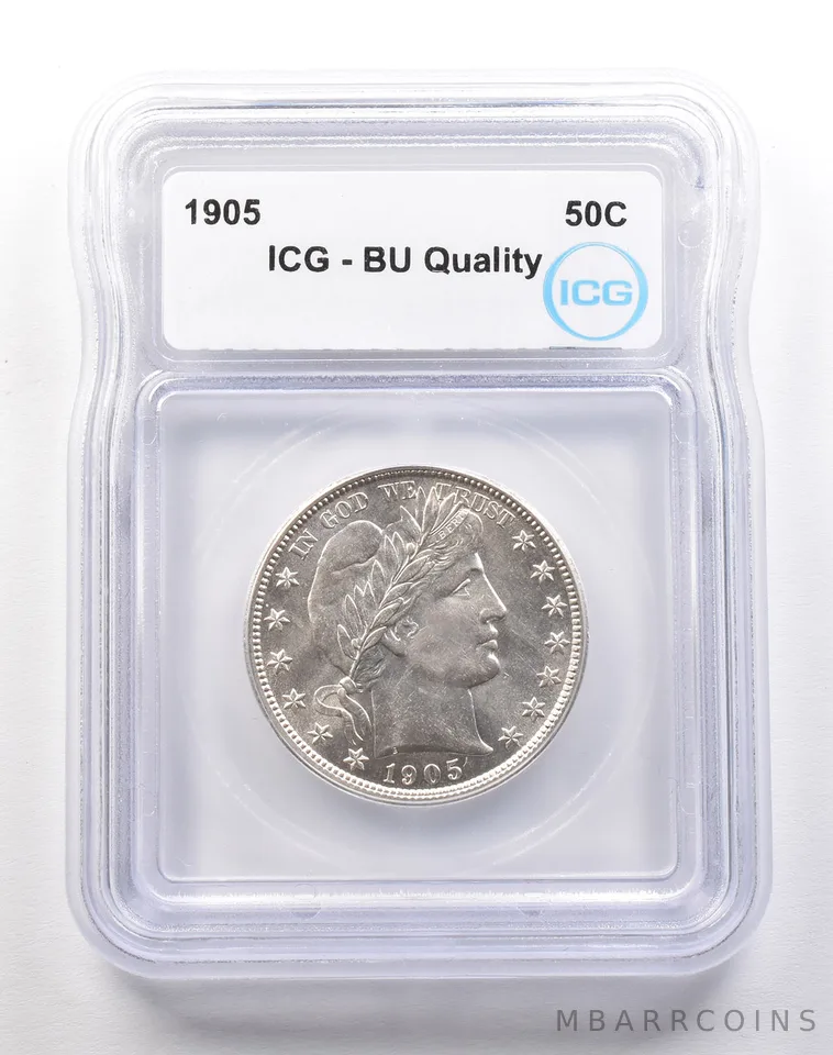 1905 Barber Half Dollar BU Quality ICG a1806